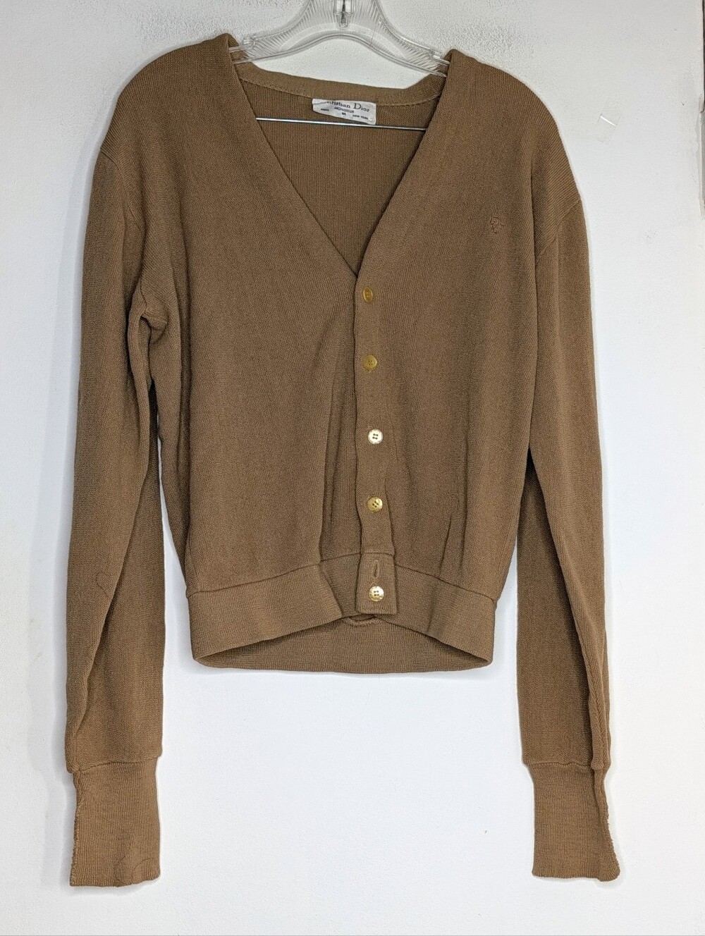 Vintage 80s DIOR Men's Knit Kurt Cobain Cardigan Sweater Grunge